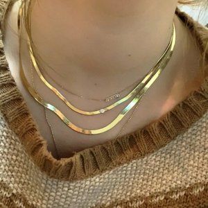 Jewelry | 20 Inch 18kt Gold Electroplated Silver Herringbone Necklace
